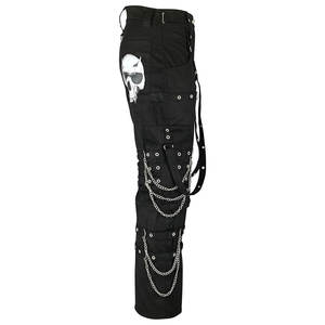 Pantalones Cargo Góticos Punk para Hombre, Negros, Holgados, con Cadenas, Tirantes, Bolsillos con Calaveras, Pantalones al por Mayor 2026 - Product Image 6