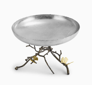 Plateaux décoratifs floraux en acier inoxydable et laiton et bols à gâteaux pour comptoirs et dessus de table dans les accents de maison - Product Image 1