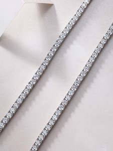 Hip Hop Jewelry Iec Out VVS Moissanite Diamonds 925 Sterling <b>Silver</b> Baguette Round diamond Tennis <b>Chain</b> <b>Necklace</b> for women - Product Image 4