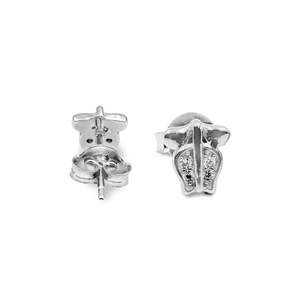 NOVAMART Fine Zarkan Love Rose Pure <b>Silver</b> <b>Stud</b> <b>Earrings</b> Trendy Heart Geometric Design Gold Featuring Pearls Diamonds for Weddin - Product Image 4
