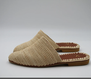 Moroccan Handmade <b>Shoes</b> Made of Natural Raffia Vegan Coustmized Natural Raffia slippers - Product Image 2