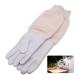 2025 CHINABEES European Beekeeping Gloves Canvas Sheepskin Beekeeping Equipment Beekeeping Tools Gloves With Long Sleeves OEM - Product Image 6
