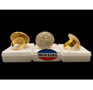 Bague élégante en incrustation de diamants américains avec placage d'or, parfaite pour les fêtes quotidiennes et les cadeaux Bijoux de qualité supérieure - Product Image 1