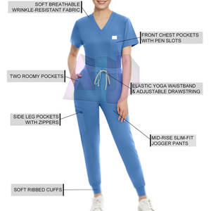 Tenue médicale personnalisable pour femme, en coton léger et écologique, de haute qualité, avec détection des aiguilles, idéale pour l'hôpital - Product Image 2