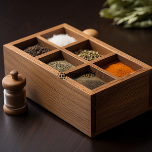 Boîte à épices en bois écologique faite à la main de qualité supérieure pour herbes, épices et assaisonnements de qualité alimentaire, lavable au lave-vaisselle-Tradebyd - Product Image 3