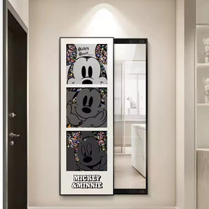 Mickey espejo pintura bloques de construcción espejo de tocador de dibujos animados simple moderno deslizamiento Entrada de cuerpo completo - Product Image 4