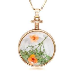Urthn 1202419 naranja Floral chapado en oro cadena colgante de acero inoxidable joyería religiosa encanto Material de aleación de Zinc - Product Image 1