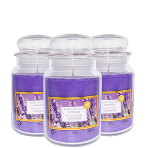 510g candele vasetto di vetro profumato alla lavanda 3 vasetti di grandi dimensioni profumi Premium per aromaterapia e relax - Product Image 1
