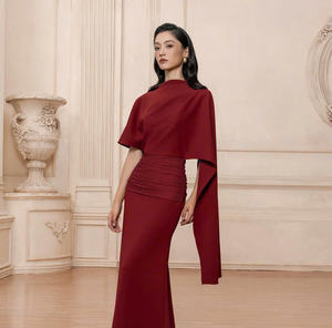 <b>High</b> Neck Party Gown with Delicate Ruched <b>Waist</b> Detail Creating a Seductive Hourglass Silhouette Made in Vietnam - Product Image 2