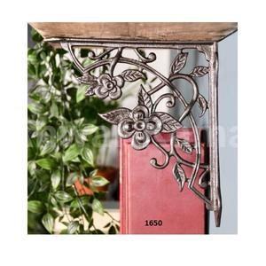 Vente chaude Heavy Duty Fonte Belle Fleur Conception L Forme Support D'étagère Décoratif Support Mural Pour Étagère - Product Image 1