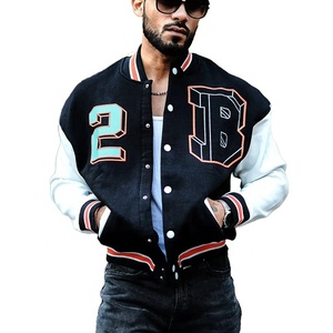 Chaqueta Varsity de Invierno para Hombre de Alta Calidad, Mangas de Lana, Transpirable, Resistente al Viento, Ecológica, Antibacteriana, Personalizable, Informal - Product Image 1