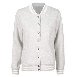 Veste universitaire décontractée pour femme à manches longues, col rabattu, tricotée, unie, respirante, coupe-vent, hiver, logo personnalisé, en peau de mouton - Product Image 1