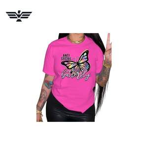 เสื้อยืดผ้าฝ้าย 100% สำหรับผู้หญิง |   เสื้อยืดลำลองคอกลมแขนสั้นสีตามสั่ง |   แฟชั่นสตรีทแวร์แบบแอนตี้โซเชียล - Product Image 3