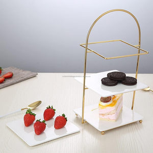 Fancy 3 Tier Cake Stand Postre Display o Fruit Stand con bandejas transparentes brillantes para bodas, cumpleaños y ocasiones - Product Image 5