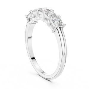 Princess Cut Moissanite Band <b>Ring</b> 925 Sterling <b>Silver</b> Bridal Fine Jewelry Wholesale Eternity <b>Stacking</b> - Product Image 2