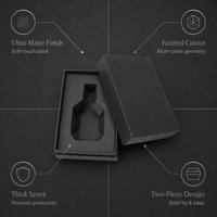 Boîte cadeau noire ultra-mate personnalisée, insert hexagonal facetté découpé, emballage rigide en deux parties pour flacon de parfum ou spiritueux
