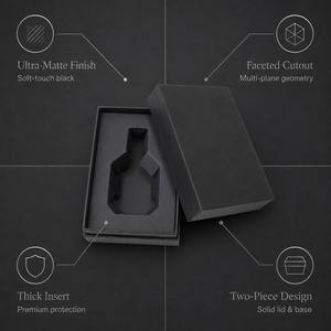 Maßgefertigte Ultra-Matte Schwarze Geschenkbox mit Facettiertem Sechseckigem Einleger Zweiteilige Starre Verpackung für Parfüm- und Spirituosenflaschen - Product Image 3