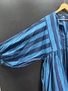 Elegante vestido MIDI estampado de algodón informal de línea A para mujer con cintura natural y manga abullonada-Uso diario para oficina y viajes - Product Image 2