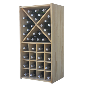 Portabottiglie modulare in legno con lame estetiche e fori di conservazione funzionale per il vino - Product Image 1