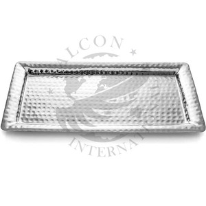 Bandeja de servicio de metal plateado de diseñador único, venta sencilla, hecha a mano, bandeja de servicio de metal de alta calidad, alta exigencia, indio elegante - Product Image 6