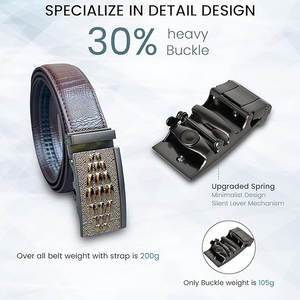 Ceinture en cuir véritable de luxe réglable de haute qualité pour hommes, longueur personnalisée directement du fabricant pour costume décontracté d'affaires - Product Image 3