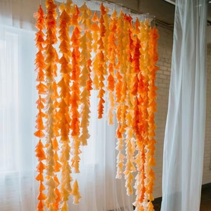 Tela de ducha nupcial, cadena de red, decoración de boda, fiesta, evento, decoración festiva, Idea, telón de fondo de escenario Multicolor, decoración del templo de Diwali - Product Image 1