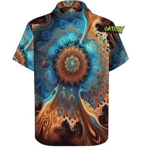 เสื้อฮาวายติดกระดุมหน้าคอเสื้อวินเทจสำหรับ2024เสื้อพิมพ์ลายฮาวายสำหรับผู้ชายผู้หญิงสำหรับชายหาด - Product Image 4