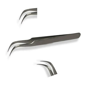 Pince à cils volume vente en gros pince à épiler professionnelle en acier inoxydable incurvée en L pointes inclinées volume d'extension de cils pince à épiler à 90 degrés - Product Image 1