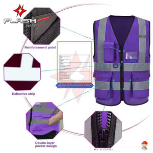 Chaleco de Alta Visibilidad para Construcción con Logotipo Personalizado, Ropa de Trabajo de Viaje con Múltiples Bolsillos, Ropa de Seguridad de Alta Visibilidad Segura y Duradera - Product Image 2