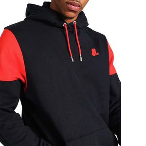 เสื้อมีฮู้ด2026ผู้ชายผ้าคอตตอน100% บล็อกมีฮู้ดสำหรับฤดูหนาวผ้าฟลีซปักโลโก้พลอยเทียมด้านหน้าลายลายเส้นสีทึบ - Product Image 4