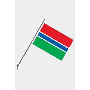 Gambia Wall-Mounted Telescopic Flagpole Set Digital Printing Polyester <b>Banners</b> for Travel Agency Automotive Education Insurance - Product Image 1