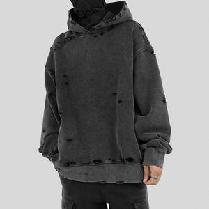 Sudadera con Capucha para Hombre, Estilo Desgastado, Manga Larga, con Logotipo Personalizado Impreso en Impresión Digital, Color Sólido, 100% Poliéster - Product Image 4