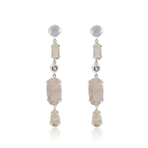 Elegant style 925 sterling <b>silver</b> doublet crystal quartz gemstone <b>earrings</b> for <b>women</b> - Product Image 2