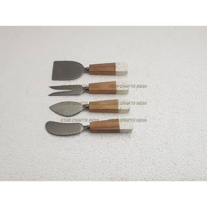 Venta caliente de lujo 4 piezas cubiertos juegos de cubiertos de plata metal plata cubiertos boda acero inoxidable y resina juego de cubiertos - Product Image 4