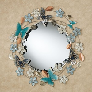 Espejo de pared con marco de Metal redondo, pieza colgante decorativa de lujo con estilo para baño, dormitorio, sala de estar, decoración de tocador - Product Image 6