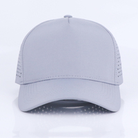 Casquette de baseball grise imperméable Qianzun, fabricant BSCI, 5 panneaux, polyester et élasthanne, personnalisable, pour golfeurs, idéale pour les événements sportifs