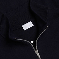 Pull en maille 100 % coton unisexe à demi-zip, respirant, col montant, manches longues, décontracté, léger, personnalisable