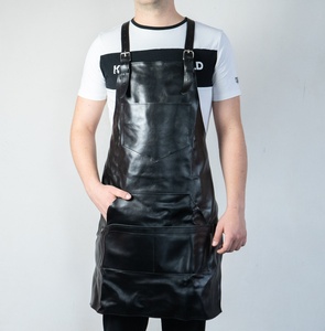 Delantal de babero de cuero de 2 bolsillos, máquina herramienta Unisex, carpintero, Barista, cocina, Chef, a granel para mujer, - Product Image 5