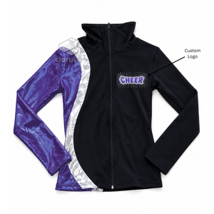 Custom Cheerleading Holographic PU <b>Glitter</b> Warm up <b>Jacket</b> Rhinestone Cheer Team Personalized <b>Jacket</b> For Girls Dance Practice - Product Image 4