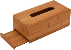 Porte-mouchoirs en bois naturel fait à la main, classique, pour la maison, le bureau, la salle de bain, le bureau, la voiture, petit, portable, SANIYA HANDICRAFT SH-2915 - Product Image 3