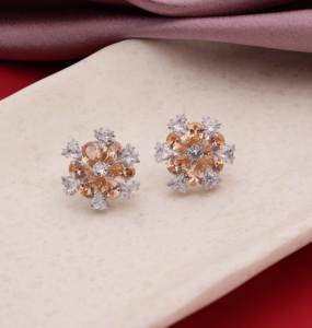 Boucles d'oreilles de créateur glamour Boucles d'oreilles en pierre de couleur plaquées argent-Accessoire de fête à la mode à la mode - Product Image 2