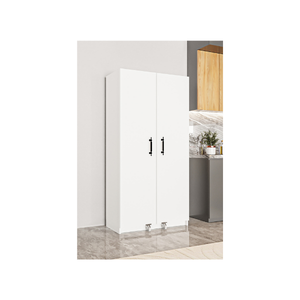 Armoire de cuisine multifonctionnelle Aeka VEZIR avec panneaux blancs, 15 étagères, couvercles, roulettes, gain de place, design moderne et luxueux - Product Image 3