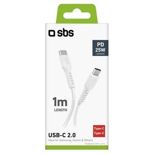 Cable de alimentación USB-C de 25 W, blanco, de 1 m, TECABLETCC10 W - Product Image 2