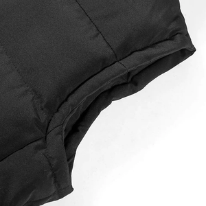 Belle couleur noire élégante veste d'hiver à capuche sans manches avec poches avant pour les femmes à bas prix - Product Image 4