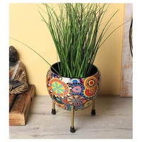 Pot Tanaman Taman Rumah Vintage Berlapis Bubuk Ramah Lingkungan Biodegradable dari Besi yang Dapat Disesuaikan untuk Bunga Vas Luar Ruangan Bentuk Kustom