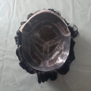 Taz Hair MGM Modelo para Hombre, Peluca de Cabello Humano Remy Indio Suave con Frente de Encaje, Ondulado al Agua, Prótesis Capilar, Sistemas de Parches - Product Image 5