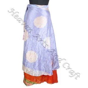 2025 dames Vintage magique jupe portefeuille de haute qualité réversible deux couches soie grande taille Collection d'été-prix de gros - Product Image 6