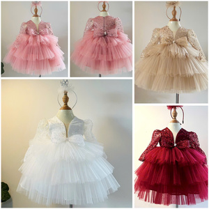 Robe à paillettes jupe courte à trois couches de style princesse pour enfants fabriquée au Vietnam OEM ODM prix compétitif pour bébés filles - Product Image 2