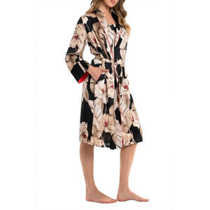 ชุดเดรสผ้าไหม100% สำหรับผู้หญิงชุดคลุมซาตินชุดกิโมโนสำหรับผู้หญิงชุดคลุมผ้าไหมยาวเซ็กซี่ - Product Image 4