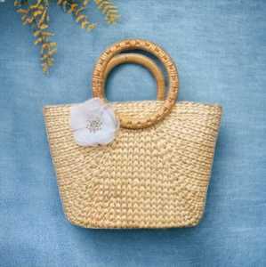 Femmes été mode vacances grande capacité rotin paille sac à main plage fourre-tout avec deux poignées Ele plage Style - Product Image 4